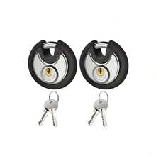 Outdoor Storage Cabinet Lock, Waterproof Stainless Steel Disc Lock With Rubber Buffer Pad, Suitable For Sheds, Gates And Fences, Heavy Duty Disc Key Chain Lock - Multicolor - View 2