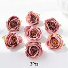 3 Pcs Artificial Roses, Suitable For Wedding Party Decoration, Cake Decoration, Home Living Room Dining Table Decoration, Fake Plants, Autumn Decoration, Room Decoration, Desk Decoration, Garden Decoration And More. - Multicolor - View 12