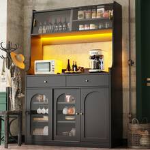 Kitchen,Cabinet(120*40*180cm),,Tall - Black - View 4