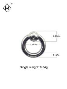 MEISILL 1pc Heavy Duty Thick Stainless Steel Nose Spring Hoop Cartilage Circular Ring, Unisex Everyday Wear - Silver - View 21