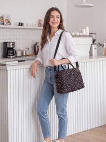Floral Quilted Insulated Lunch Bag - Leak-Proof Reusable Thermal Cooler Tote, Large Capacity, Cute Coquette Style For Work, School, Picnic & Travel - 蒙特內哥羅 - 查看 8