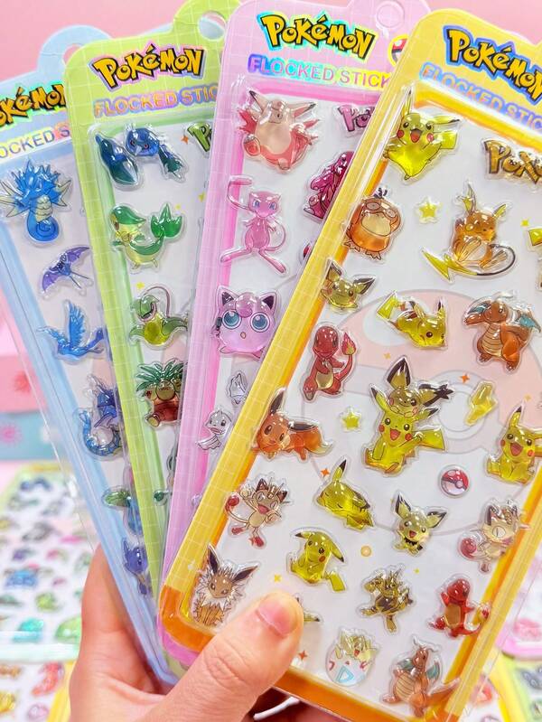 Exquisite 3D Animal Stickers, Fun Shiny Decorative Items, Interesting 3D Japanese Animal Stickers, Durable Material With Adhesive, Waterproof And Non-Stick, Decorative Stickers, Durable Material, Transparent Layer, Vibrant Colors, Asymmetrical Shapes, Waterproof Decorative Stickers.