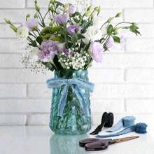 1 pieza Cinta de tela vaquera con borde deshilachado - Tira de tela azul de doble cara, perfecta para manualidades, proyectos con efecto vaquero, decoración de ropa y envolver regalos - Cinta deshilachada sin costura - Multicolor - Ver 7