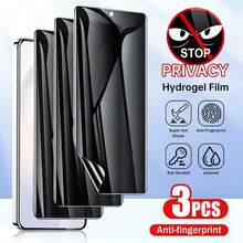3片裝適用於 Galaxy S25/ S25 Plus/ S25 Ultra/ Galaxy S24 Ultra/ S23/ S22/ S21/ S20 Ultra 隱私防窺全螢幕覆蓋軟性水凝膠螢幕保護貼，兼容 S22plus/S22ultra/S23plus/S24plus，隱私水凝膠螢幕保護貼（非鋼化玻璃） - 黑色 - 查看 14