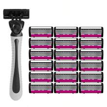 6-Layer Manual Razor Set, Includes 2 Handles And 30 Blades, Ultra-Sharp High-Density Blades, Ergonomic Grip, Smooth And Non-Irritating, Luxury Grooming - Safety Tazor + Blade - View 14