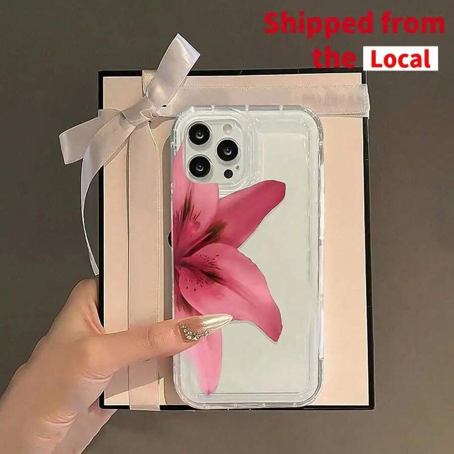 Handyhülle: 1 Transparente Schutzhülle mit Lilienmuster, stoßfest, mit präzisen Aussparungen, Rundumschutz für iPhone6/7/8/X/11/12/13/14/15/16 Pro/16 Pro Max/16 Plus. Dies ist ein perfektes Geschenk für Ihre beste Freundin, Familie oder Partner. - transparente - Ver 1