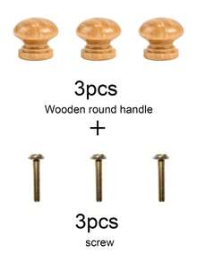 20pcs Round Solid Wood Cabinet Handles With Screws, Wooden Drawer Pulls, Suitable For Vanity, Wardrobe, Cabinet, Storage Box, Shoe Rack And Furniture - Ball - View 8
