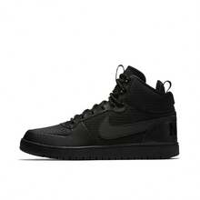Nike Court Borough Mid Classic Leather Casual Comfortable Versatile Fit Mid-Top Sneakers For Men - Black - View 2