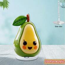 2D Flat Avocado Olive Face Rotating Acrylic Desktop Ornament - Whimsical Kitchen Decor, No Electricity Required, Suitable For Indoor/Outdoor Use, Perfect For Housewarming Gifts And Holiday Celebrations, Halloween Decor, Holiday Decoration - A - View 5