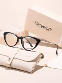 Visivana Verywork 金屬橢圓框透明眼鏡，奢華設計師中性眼鏡，適用戶外、開車、購物、高爾夫、商務，優雅現代開學配件禮物 - 無色 - 查看 5