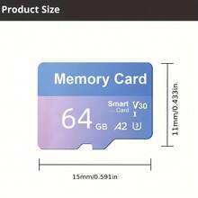 1pc Memory Card 256GB/128GB/64GB/32GB, Small Capacity TF Flash Card, Suitable For Tablet/Camera/Phone/Laptop/Desktop/Car Audio/Game Console/Audio Device - Securely Store Your Files - Blue-purple - View 9