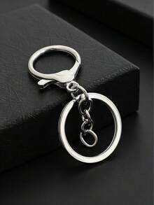 50Metal Lobster Clasp Keychains, Four-Section Chain/Figure-8 Chain Keychain Pendants, DIY Alloy Key Ring Jewelry Accessories,Keychain Accessories. - Gold + Silver - View 7