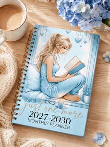 2027-2030 月計畫本，4年學期月曆計畫筆記本，女孩閱讀封面，60個月長期規劃本，適用於學校、工作與日常規劃，142頁，返校用品、辦公桌配件、居家必需品 - A5 - 查看 6