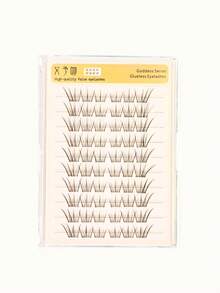 60 Clusters Glue-Free False Eyelashes, Brown Natural Realistic Korean Style, Easy For Beginners To Wear, Lash Clusters, Single Cluster False Eyelashes, Eyelashes, False Eyelashes, Cartoon Style Cos - C - View 6