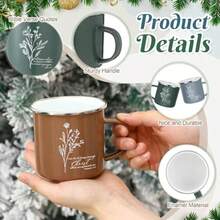 Father's Day Christian Mugs Bulk, 10 Pcs Inspirational Bible Verse Coffee Cups Floral Religious Gifts For Men Women Church Sunday School Teacher Pastor Appreciation - 基督教 - 查看 3