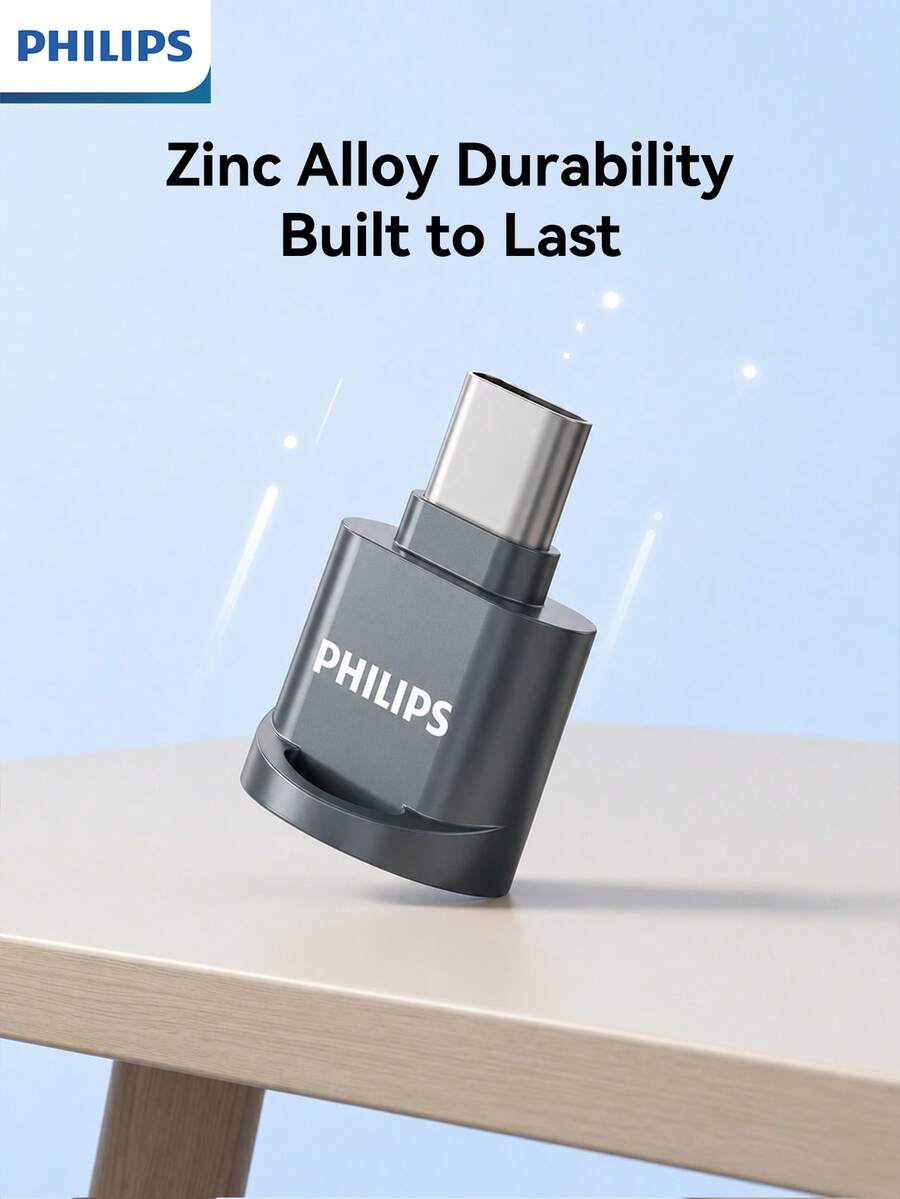 Philips Metal Texture Card Reader, Type-C Interface Plug And Play, Stable Control Chip Ensures Smooth Read/Write, Suitable For Fast Transfer Of Photography Materials And Office Documents - View 1