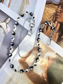 New Model DIY Tai Chi Yin And Yang Eight Trigrams Formation Pants Chain Men And Women Accessories Y2K Jewelry Symbolize Peace Good Luck Solve Worries - Black - View 9