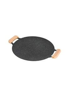 CAMEL CROWN Exquisite Portable Cast Iron Griddle Pan With Dual Handles, Outdoor BBQ Plate For Picnic Barbecue, Camping Cookware Gear - Black - View 1