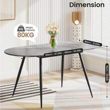 Dining Table And Chairs Set 6, Extendable Table With 4 Faux Leather Chairs For Dining Room, Kitchen,4-6 Seater Room Set - Gray Table + 6 Gray PU Chairs (black Legs) - View 4