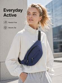 Unisex Waist Bag With Adjustable Shoulder Strap And Multiple Zipper Pockets, Suitable For Outdoor Sports, Commuting And Multi-Functional Travel, Available In Multiple Colors - Multicolor - View 3