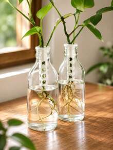 1/2Pcs Hydroponic Plant Propagation Stem Fixer, Universal Glass Bottle Plant Holder, White PP Plastic Hollow Breathable Anti-Lodging Support, For Water Plant Cuttings Rooting, Desktop Windowsill Balcony Garden Decor, Gift For Plant Lovers - Multiple Styles - View 3