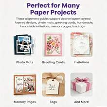 Paper Craft Alignment Guide Set With Storage Box, Includes 7 Precision Layered Spacers, Colored Size Labels, 1/16" And 1/2" Increments, Suitable For Card Making And Scrapbooking Projects - A - View 8