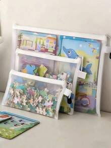 2pcs/5pcs/8pcs/16pcs Kids Mesh Storage Bag Set, Zippered Organizer Bags For Puzzles, Building Blocks And Children's Learning Supplies - Multicolor - View 11
