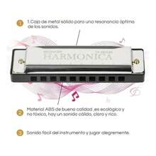 Deluxe 10-Hole Diatonic Harmonica, Silver Color - Silver - View 6