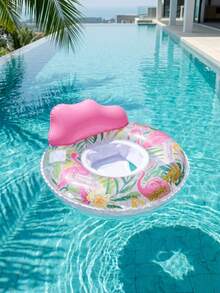Flotador inflable con asiento con estampado de flamencos rosas, adecuado para niños de 3 años en adelante, juguete de agua para el verano - Multicolor - Ver 1