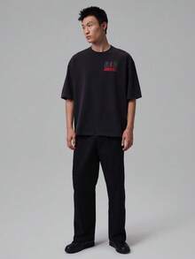 Jordan Men's AS FLT REIS LGND SS CREW Short Sleeve T-Shirt Knit Collarless Short TIF3117-010 - Black - View 6
