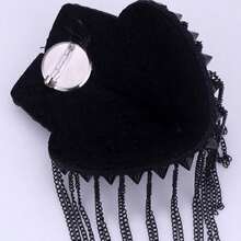 1 pieza Broche de mujer con remache y borla en el hombro - Negro - Ver 4