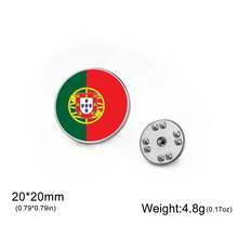 TEAMER 1pc Fashionable Women's Stainless Steel Round Brooch With Colorful National Flag Pattern, Unique Meaningful Exquisite Accessory, National Commemorative Gift For Friends - Brooch - View 11