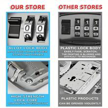 Wall-Mounted Password Key Lock Box, 4-Digit Resettable Code Waterproof Key , Aluminum Alloy Outdoor Key Storage Box With Dust Cover, Secure Key Storage For Home, Office, Garage, Airbnb, Rental Property, Construction Site - A - View 8