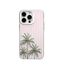 HANCAI 1pc Pink & White Fine Vertical Stripe 3 Watercolor Coconut Trees Full Coverage Anti-Drop Phone Case, Ins Gentle Girl Summer Beach Vacation Fresh Versatile Protective Cover, Compatible With IPhone17/17Pro/17ProMax/16/11/16Plus/16ProMax/16e/15ProMax/13/14/12/14ProMax/12ProMax/13ProMax/12Pro/13Pro/14Pro - White Frame, Sand White - View 6