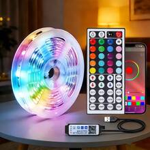 Bedroom RGB LED Light Strip, Application Controlled Multi-Color Lighting, Perfect For Christmas And Home Decoration. The Light Strip Effect Creates A Vibrant Atmosphere, Application Controlled Lighting, USB Connection, TV LED Lights - Multicolor - View 2
