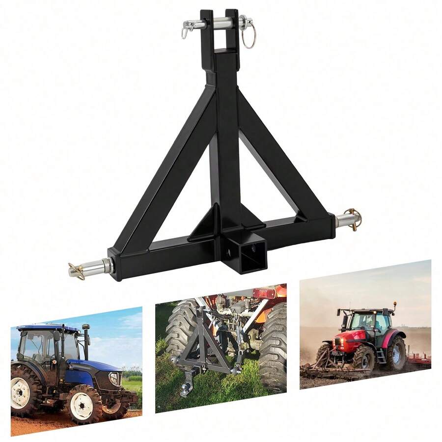 3 Point Trailer Hitch Tractor Drawbar Hitch Adapter 3 Point Trailer Hitch With 2" Receiver - Black - View 1