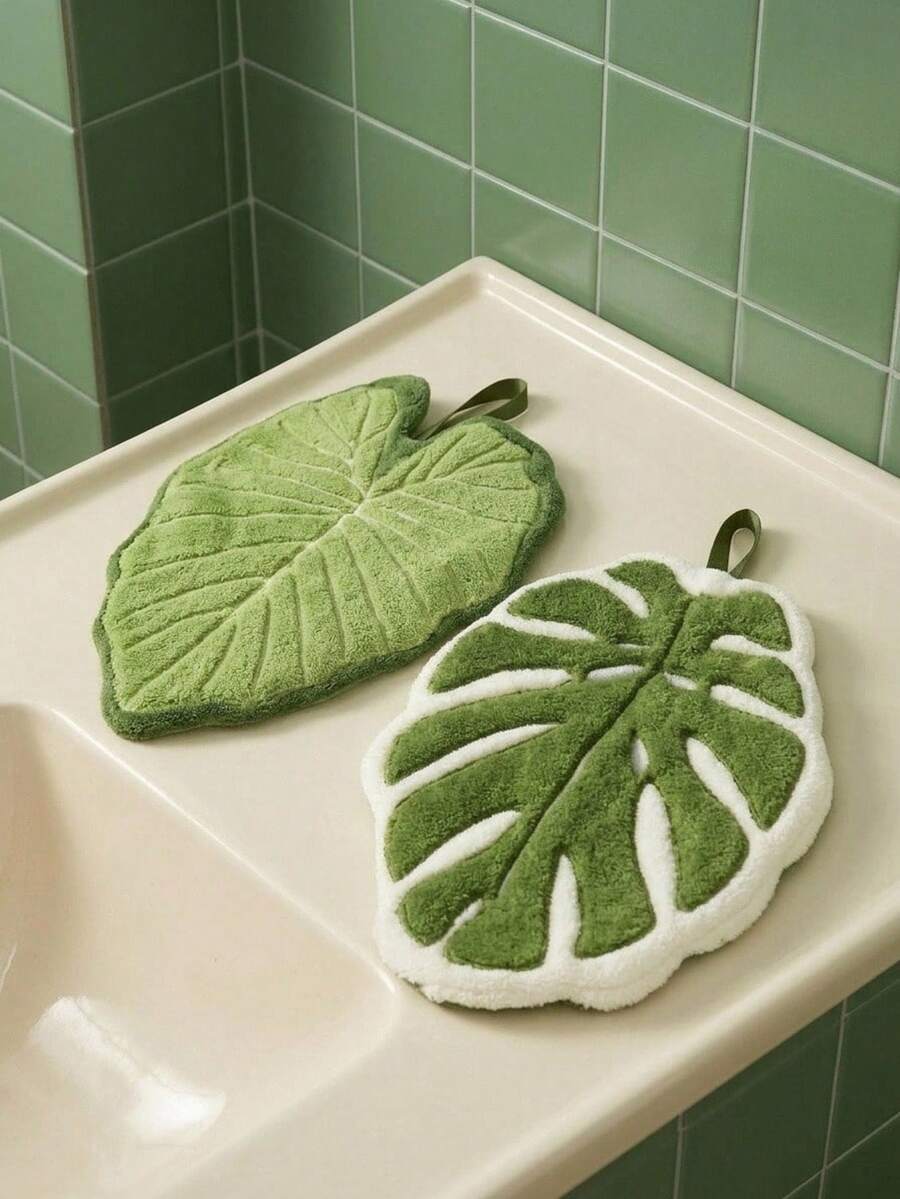 Handuk Penyerap Berbentuk Daun dengan Gantungan, Handuk Kamar Mandi dan Dapur Mikrofiber Berdaya Serap Tinggi, Cocok untuk Kamar Mandi, Handuk Tangan Berbentuk Daun yang Bergaya, Sempurna untuk Hadiah Hari Ibu dan Hari Raya Lainnya - MultiWarna - View 1