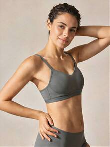 Veilyse 3 piezas Sujetador de lencería cómodo y casual sin aros con copa suave de color liso para mujer para el verano - Multicolor - Ver 6