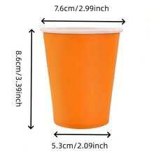 90/50/25/10/3 piezas Vasos de papel naranja, Vasos desechables/Vajilla, Tazas de té, Vasos de agua, Vasos para bebidas, Vasos de leche, Vasos de jugo, Tazas de café, Adecuados para bebidas frías/calientes, Oficina, Fiesta, Hogar, Viaje, Fiesta de cumpleaños, Boda, Día del Padre, Navidad, Regreso a la escuela, Celebración de vacaciones, Reunión de cumpleaños, Decoración del hogar - Multicolor - Ver 8