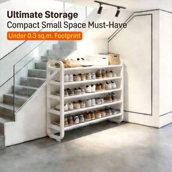 Estantería de zapatos multicapa simple, estantería de almacenamiento multifuncional de gran capacidad, fácil de cargar y descargar, ahorra espacio, organización del hogar para zapatos, botas y artículos diversos, apta para apartamentos, pasillos, armarios, salas de estar
