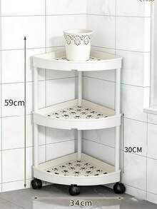 1-Piece Modern Style 3/4/5-Tier Corner Shelf, Foldable, Requires Self-Assembly, Suitable For Bathroom, Kitchen, Cosmetics And Toiletries, Multi-Functional Storage Basket - Multicolor - View 14
