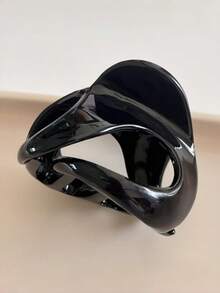 3pcs/1pc Ins Simple Arc Hair Claw Women Vintage Wine Black White Ponytail Fix Hair Clip - Multicolor - View 10