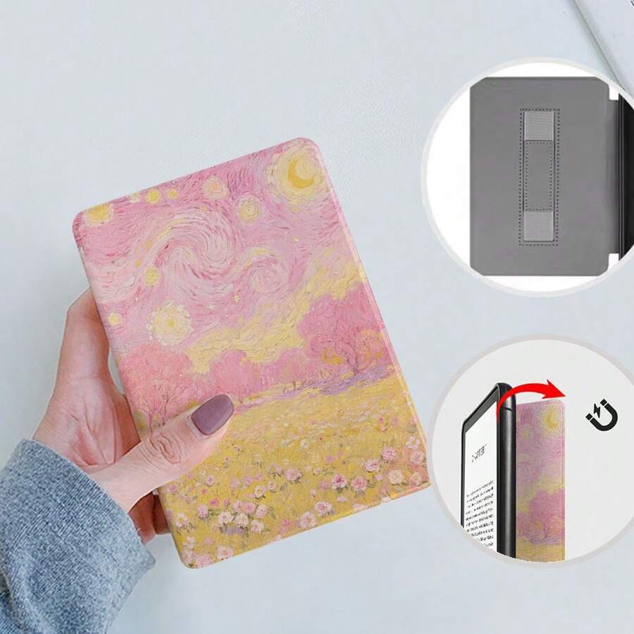 磁吸背夾手柄設計,背面可吸附於書殼,矽膠軟殼包覆,易拆卸組裝,相容 Kindle Paperwhite Color Signature Edition 12代 7"、11代 6.8"、Basic 11代 6" - 彩色 - 查看 1