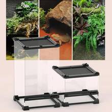 20 X 20 X 30 Reptile Feeding Box – Glass Terrarium With Front Ventilation, Escape-Proof Screw Cap - Clear - View 6