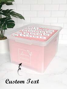 Custom Storage File Box Set DIY School Art & Memory Box, Personalized Name Label, Printed Cardstock File Index Label, Annual Interview Form - Multicolor - View 4