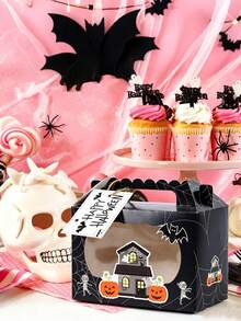48/36/24/12pcs Halloween Pumpkin & Ghost Handheld Packaging Boxes, Halloween Party Gift Boxes, Candy & Cookie Packaging Boxes, Suitable For "Trick Or Treat" Activities And Holiday Decorations At Halloween Parties - View 2