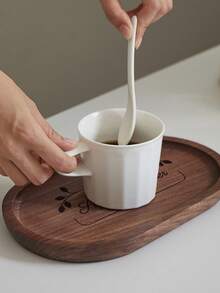 1pc Personalized Customized Food Tray, Customized Walnut Wood Japanese Style Wooden Tray Rectangular Plate Tableware Dish Coffee Small Tray Dessert Plate, Home Wooden Tea Tray, Chinese Snack Cup Plate, Cake Dessert Plate, Solid Wood Breakfast Plate Personalized Customized Kitchen Outdoor Party Home Supplies - Multicolor - View 6