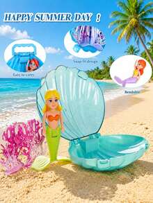 Kinder Meerjungfrau Poolspielzeug, transparente Muschel Meerjungfrau, Sommer Poolparty Geschenk, Strandspielzeug, Poolspielzeug, Badespielzeug - Verschiedenfarbig - Übersicht 3