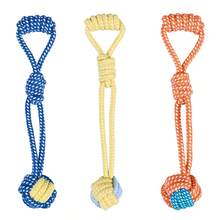 Dog Rope Knot Chew Toy With Corn Bone And Round Ball, Bright Colors To Easily Attract Pet Attention. Durable And Bite-Resistant, Helps Relieve Stress, Clean Teeth And Prevent Oral Problems. Interactive Rope Knot Toy Suitable For Puppies, Small And Medium Dogs. Dogs Stuff/Dog Toy - Multicolor - View 6