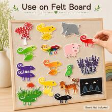 hoojojo 17 Pcs Felt Set, A Color Of His Own, Role-Playing Game, Color Recognition Learning, Fun Classroom Teaching Aids, Back-To-School Season, School Supplies. - Multicolor - View 4